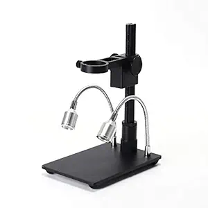 HAYEAR Microscope Bracket Digital Camera Table Stand Alloy Aluminum Solid Base Plate 35mm Ring Holder with Adjustable Illumination Portable