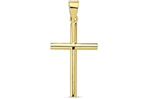 ALDA JOYEROS Colgante Cruz Comunión Lisa de Oro Amarillo 18 K 23 mm
