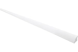 1 metre - Solid PVC Plastic 9mm Quadrant Trim Black, White & Silver Grey Window Door Plastic uPVC Skirting Quadrant Trim - TMW Profiles (White)