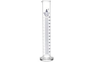 PROTON SCIENTIFIC 250ml Lab Glass Measuring Cylinder | Borosilicate Glass | Blue Graduation Markings | High Quality Cylinders | 10ml to 1000ml Sizes Available | Accurate to 2.0ml | 250 ml
