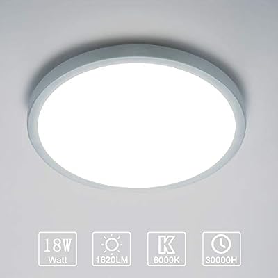 Yafido Plafonnier LED 18W UFO Panel Luminaire Interieur Moderne Ultra-mince LED Lampe de Plafond 1620LM Ø18cm Blanc Froid 6000K Applicable à la salle de bain la chambre la cuisine le salon le balcon