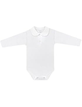 Baby Body weiß für Mädchen mit Kragen Basic