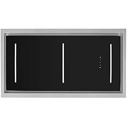 Hotte aspirante pour montage au plafond, module ventilateur (110 cm, acier inoxydable, 4 marches, verre noir, éclairage LED, commande SensorTouch, air évacué ou air pulsé) INTEGRA110 - KKT KOLBE