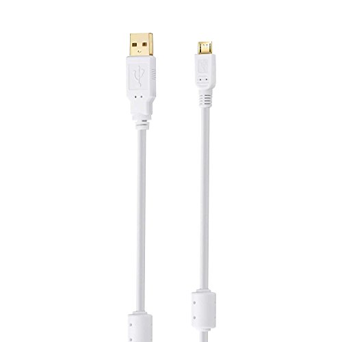 Kab24® USB 2.0 Premium HighSpeed Kabel HQ weiss USB Schnelladekabel 2A Quick Charge Ferritkern und 24K vergoldet AWG 28 / 24 geeignet für Android Smartphones Samsung Galaxy Kindle HTC Nexus Huawei Sony Nokia - 2