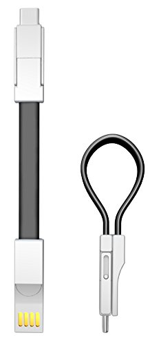 innoGadgets USB Schlüsselanhänger Ladekabel 3in1 | Datenkabel für iPhone, Micro-USB und USB-C-Kabel | Blitzschnelles Laden von 3 Geräten | Für iPhone, iPad, Samsung Galaxy, HTC, Huawei, Sony | Schwarz