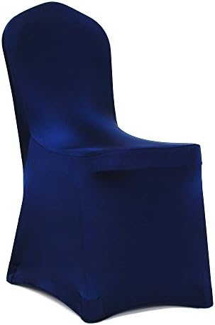 Meijuner 1pcs Universal Shiny Lycra Chair Cover, Covering Chair, Spandex Slipcovers, Thick Material, Great Stretchable, High Resilience, Protect And Decorate For Wedding Banquet, Christmas Party, Meeting, Lecture, Home-use, Dining Room, (Navy)