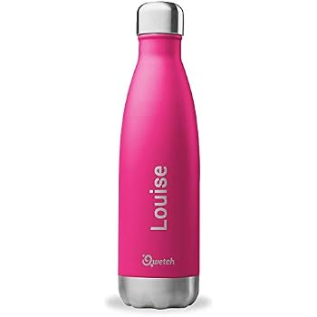 Qwetch Bouteille Isotherme Personnalisée Gravée En Inox 500ml Maintient Vos Boissons Au Chaud Pendant 12 Heures Au Frais Pendant 24 Heures Bpa