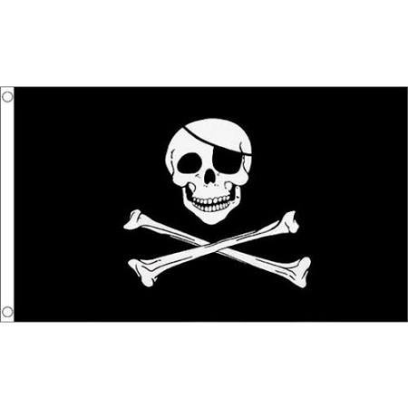 HIKSÂ® Jolly Roger Skull and Crossbones 5ft x 3ft Pirate Flag ideal for
Climbing Frames, Garden Dens, Forts and Ships