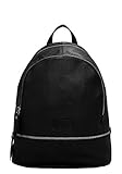 rucksack tasche leder schwarz Kein Henkel, verstellbarer, fixierter Tragegurt