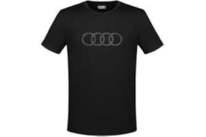 Audi collection Audi T-Shirt avec Anneaux pour Homme, Noir T-Shirt Homme
