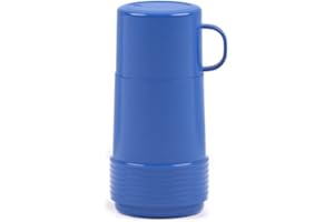 Valira Colección 1969 - Termo para líquidos de 0,25 L con botella de vidrio aislante de doble pared hecho en España, color azul