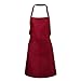 Produktbild Schürze mit Taschen - Unisex Erwachsene Schürze für Koch Friseur Gärtner Metzger 58 × 73cm Wein-Rot