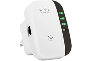 QUALIHOME WiFi Range Extender, WiFi Signal Booster to 3000sq.ft and30+ Devices, Wireless Signal Amplifier 2.4GHz 300Mbps Band up to Internet Range Booster with Integrated Antennas LAN Port, Easy Setup