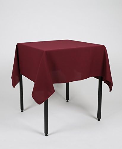Burgundy (Light Wine) Large Square Lightweight Fabric Tablecloth 100" x 100" (254cm x 254cm) With 2 Side Joins (Polyester, not cotton)