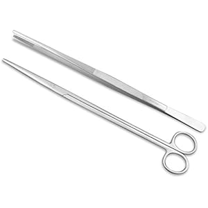 Premium Pinzette-Schere-Set Gerade Ausführung mit Innenzahnung (14,5 cm)