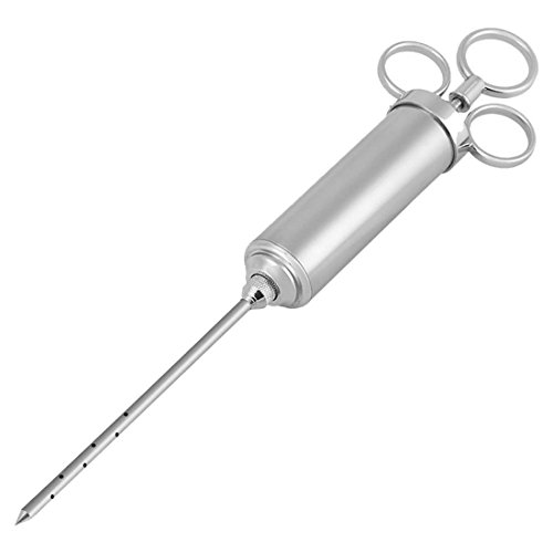Edelstahl Bratenspritze Set – SODIAL(R)Bratenspritze Marinier spritze 60 ml mit 2 Nadeln fuer Rind, Huhn, Gebaeck mit Marmelade zu marinieren - 3