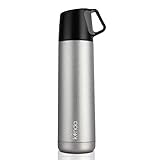 ★ LEICHT & KOMPAKT - Angenehm in der Hand & kompakt in der Größe. Diese kleine edle Isolierflasche findet auch in kleineren Taschen Platz. Thermoflasche mit einem Fassungsvolumen von 500ml. Maße: Flasche Ø 7 cm Gesamthöhe mit Becher: 26 cm Gewicht: 265g