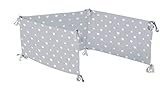 100% algodón Piccola Casa 61693 Protector Chichonera Cuna 60 x 120, 180 x 40 x 1 cm, Gris