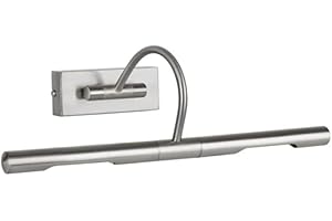MiniSun | Capri Adjustable Satin Nickel Mains Powered Display Wall Light | Hardwired Picture & Display Lights, Home Décor & Improvement Essential