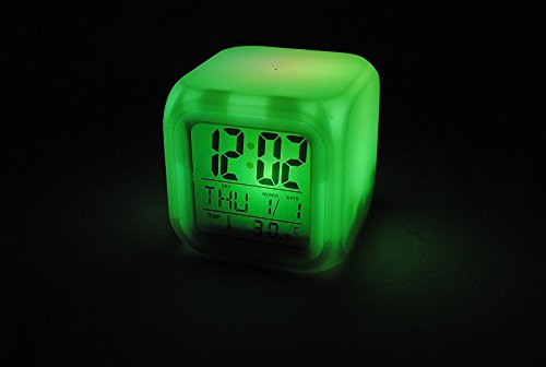 Chamäleon Wecker 7 Farben Led + Thermometer Lcd Neu #149 - 4