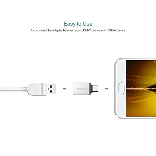 2X dodocool USB C Adapter – Mini Micro USB 3,1 Type-C zu USB-A 2,0 für MacBook / ChromeBook Pixel / Nexus 5X / Nexus 6P / Nokia N1 / Type C und Alle USB-C Phones, Tablets und Laptops (Silber) - 3