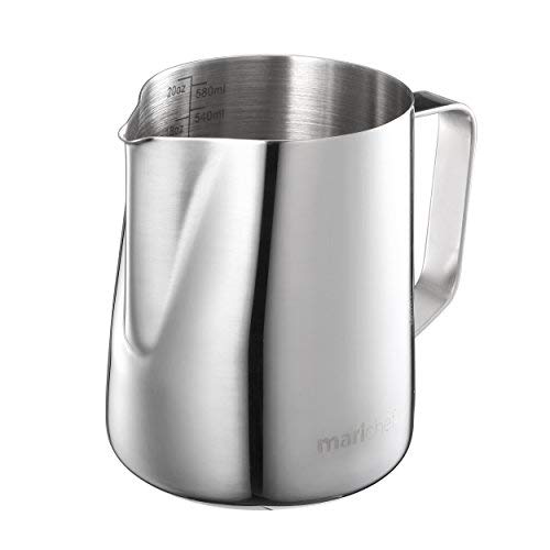 Mari Chef - 600 ml in acciaio INOX latte brocca schiuma brocca misurino con interno marcature
