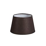 QAZQA Leinen Lampenschirm 20cm rund DS E27 leinen braun , Rund konisch Schirm Pendelleuchte, Schirm Stehleuchte,