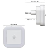 SOAIY® 2er-Set LED Nachtlicht mit Bewegungsmelder energiesparend Steckdosenlicht PIR Sensorleuchte Warmweiß Kinderzimmer Flur Treppe - 5