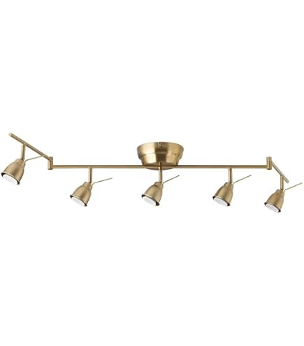 IKEA BAROMETER ゴールド 5灯スポットライト Ikea Barometer Ceiling Track Light, 5 Adjustable Spots, Brass