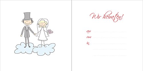 Lustige Einladungen zur Hochzeit, bestehend aus je 10 St. Hochzeitseinladungen + 10 passenden Briefumschlägen von EDITION COLIBRI © – umweltfreundlich, da klimaneutral gedruckt - 2
