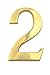 Produktbild HUBER Hausnummer Nr. 2 Messing glänzend 20 cm, edles dreidimensionales Design