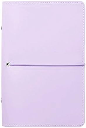 Labon's 6 Round Ring Binder Hardcover Personal Organizer Refills for Ruled Dotted Squared Blank Filler Paper/Loose Leaf Premium Thick Paper 200 Pages 5 Divider Tabs Inserts (A7, Light Purple)