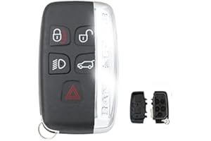 TOPONE1 Carcasa para Llave para Land Rover Ranger Rover Funda para Llave Evoque Discovery 4 Freelander Evoque para Aurora Jaguar XFJF 2010-15 Funda para Mando a Distancia de 5 Botones con Logo