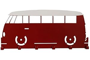 ‎BENTATEC Bentatec Schlüsselbrett T1 Fensterbus Optik - Schlüsselbord- Oldtimer- rubin rot/weiß