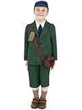 Boys 1940s World War 2 II WW2 Evacuee Wartime Fancy Dress Costume 4-12 yrs