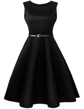 Damen A-Linie 50er Vintage Abendkleid Rockabilly Kleid Knielang Festliches Pin Up Kleid Partykleider Cocktailkleider