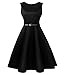 Produktbild Schwarz Abendkleid, Lylafairy Damen A-Linie 50er Vintage Rockabilly Kleid Knielang Festliches Pin Up Kleid Partykleider Cocktailkleider (36, Schwarz)