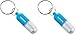 Produktbild munkees 2 x Schlüsselanhänger Tablettenbox Pillendose Medikamentenbox Wasserdicht, Aufbewahrungsbox mit Schraubverschluss (Gummidichtung), Klein - 13,5 x 47 mm, Blau, Doppelpack, 362569