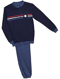 Giorgio Rey - Pijama 08-101 para hombre, 100% algodón interlock de algodón caliente, manga larga