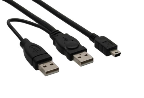 USB Mini-Y-Kabel, 2x Stecker A an Mini-B Stecker 5pol,, 1,0m