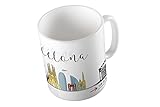  Taza con código QR - RECUERDO BARCELONA. Puedes añadirle al instante un vídeo o hasta 10 imágenes.