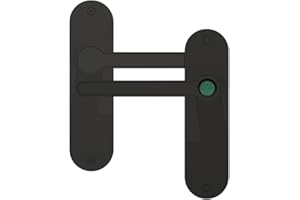 Blusafe Fingerprint Internal Door Lock, Biometric Smart Door Handle, 50 Fingerprints, 2 Backup Keys, HMO/Student Houses, Bedrooms, Home Office Locks (Long, Black)