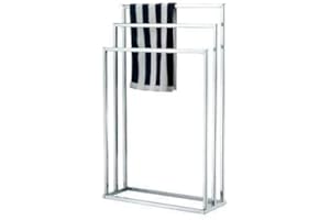 ONLINEDISCOUNTSTORE NEW CHROME FREE STANDING 3 BAR TOWEL RAIL BATHROOM RACK HOLDER FLOOR STAND