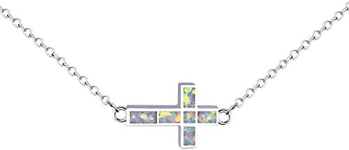 KELITCH Women Choker Necklace Synthetic Opal Cat Pendant with 16-18 Chain