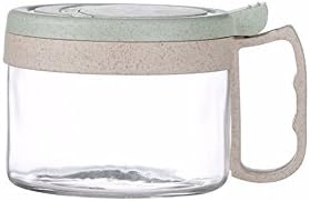 ANGEELEE Kitchen Glass Jar Moisture-Proof Home Multi-Purpose Jam Bottle Cruet Vaso Di Vetro Di Grano, Verde