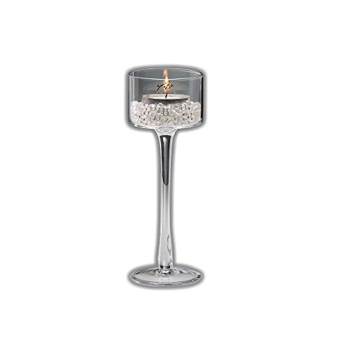 6er SET Kerzenhalter, Teelichthalter auf Fuß, Glas, H.25 cm, Ø 9cm, Sandra Rich - 3