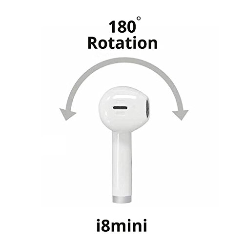 Single Rotating Mini Bluetooth Earbud Wireless Headset Earphone Earpiece for iPhone 6 / 6s / 6s Plus / 7 / 7 Plus, Android, Samsung, Galaxy