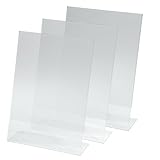 Sigel TA210 Tischaufsteller schräg, 3 Stück, für A4, glasklar Acryl - weitere Größen