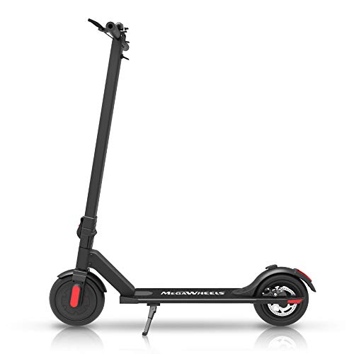M MEGAWHEELS Scooter Elettrico con LED, Pieghevole e Facile da Trasportare, velocità Fino a 10 mph con Batteria a Lungo Raggio da 15 Miglia (Nero) (Nero)