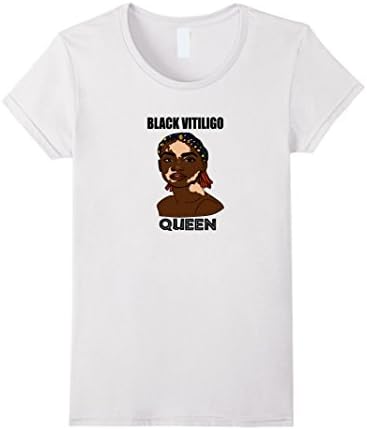 Black Vitiligo Queen Melanin T-Shirt Female Medium White